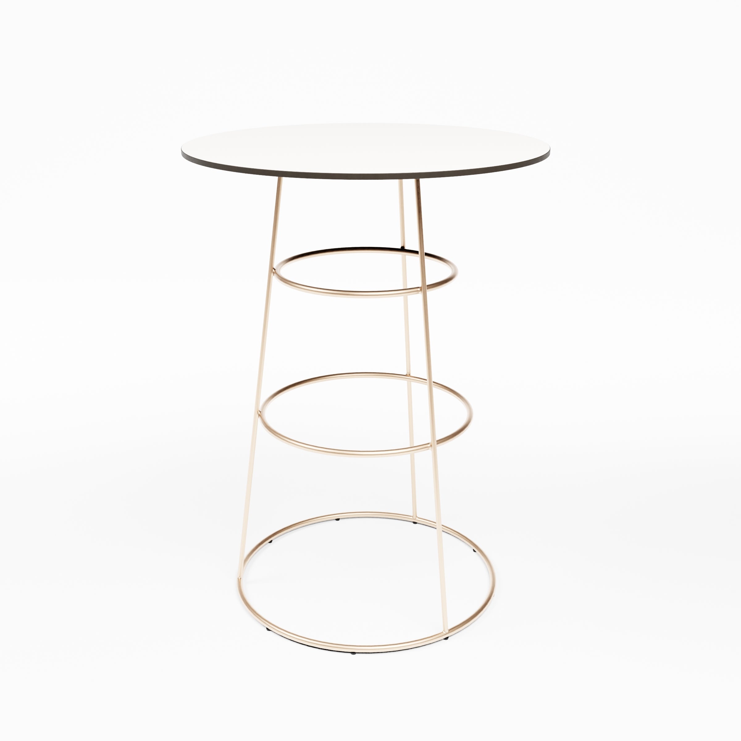 Felicia Cocktail Table (Rose Gold Frame with Round White Top) (Copy) Desert River Rentals